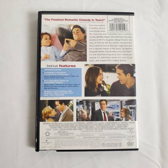 Definitely Maybe DVD Ryan Reynolds Isla Fisher Rachel Weisz Romantic Comedy - Picture 3 of 3